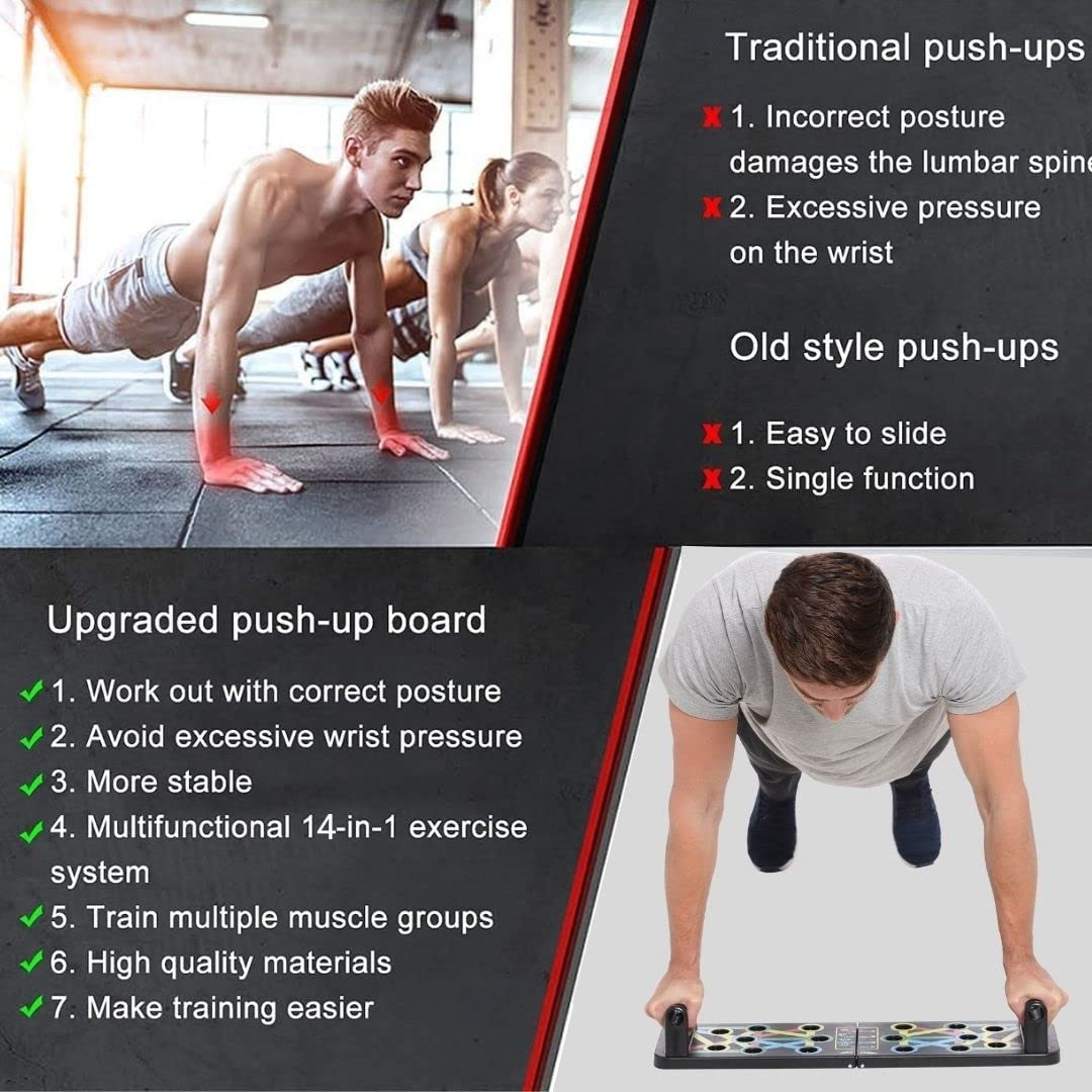 Foldable Pushup Board for Workout-Multifunction 9 in 1 Flexiable Board