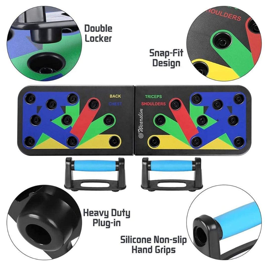 Foldable Pushup Board for Workout-Multifunction 9 in 1 Flexiable Board