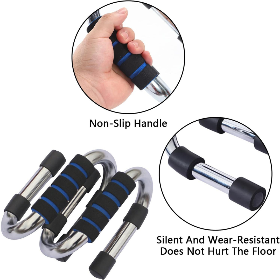 Non-Slip Push Up Stands with Chrome Bars